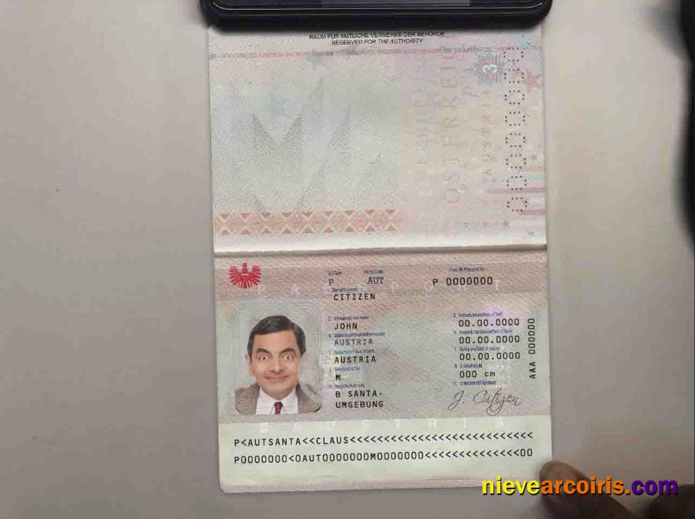 Austria passport + editable PSD photo look